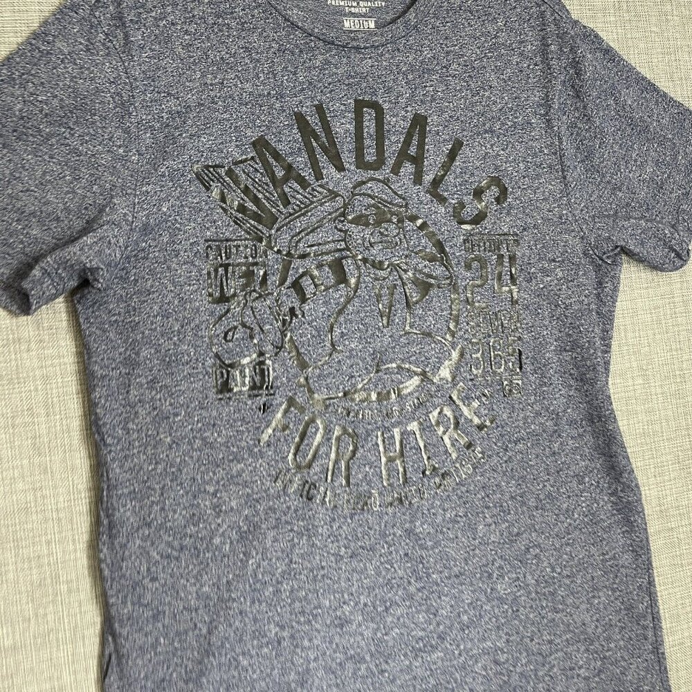 ECKO Shirt Mens Medium Vandals For Hire Skate Skater Tee Heather Blue Y2K - Picture 3 of 9